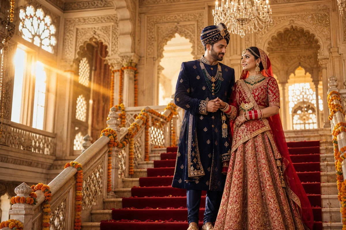 AI Pre-Wedding Royal Palace Couple Photo Prompt