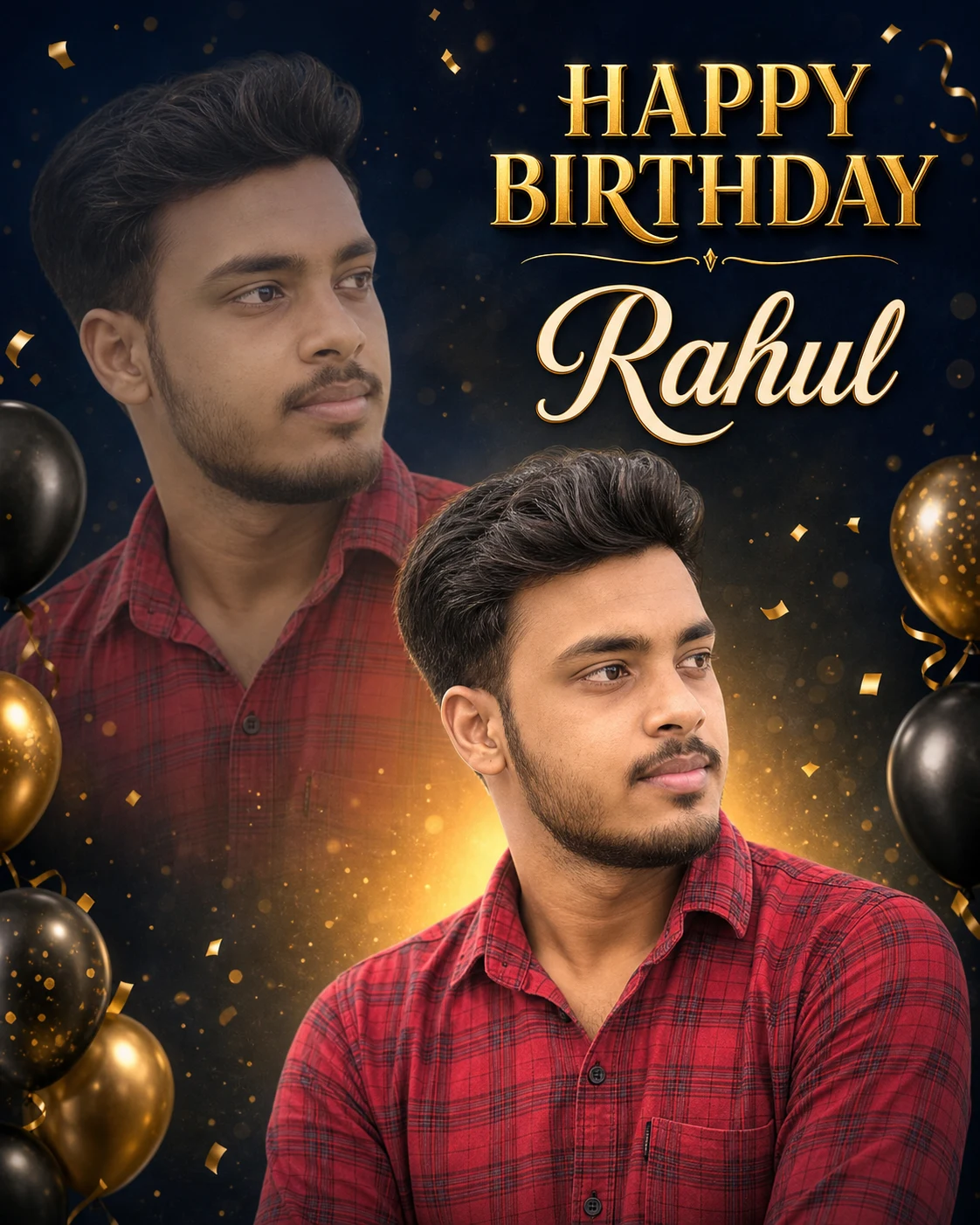 Birthday Photo Collage AI Prompt with Name
