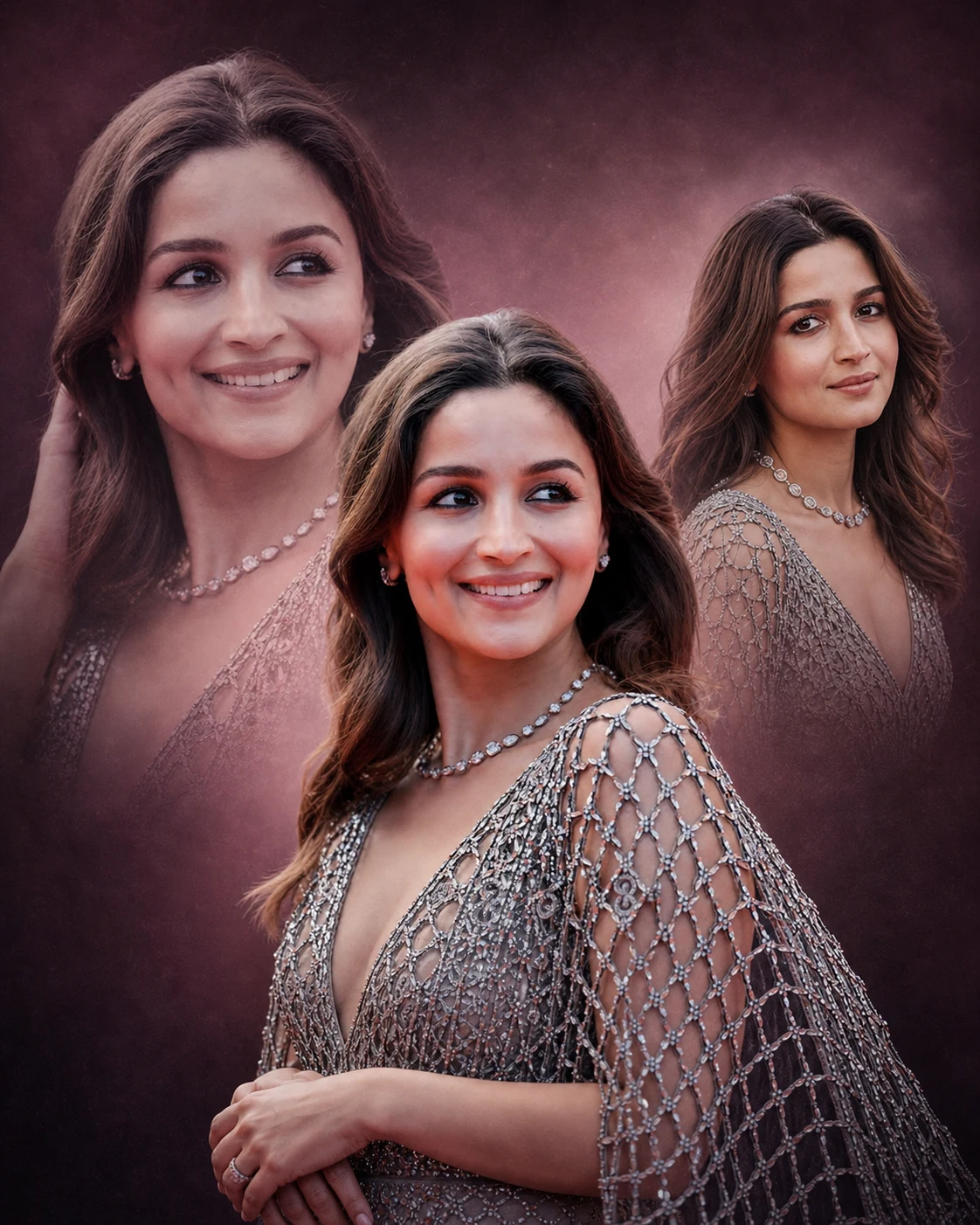 Girls Triple Portrait AI Photo Editing Prompt