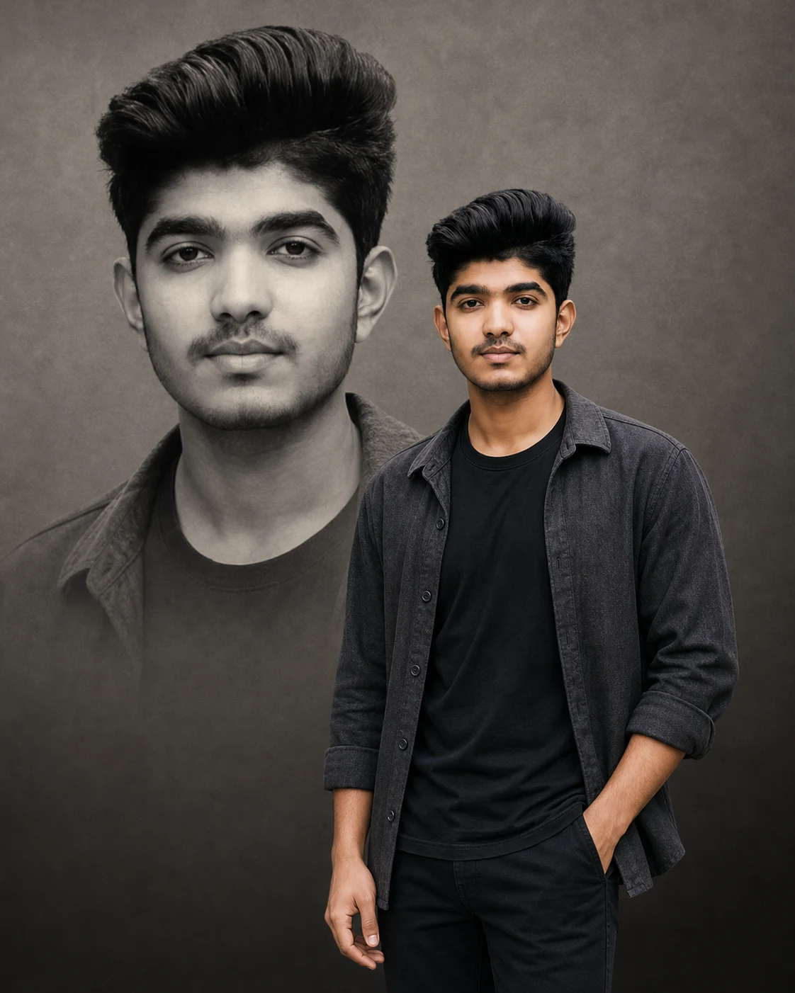 Double Portrait AI Photo Editing Prompt for Boys
