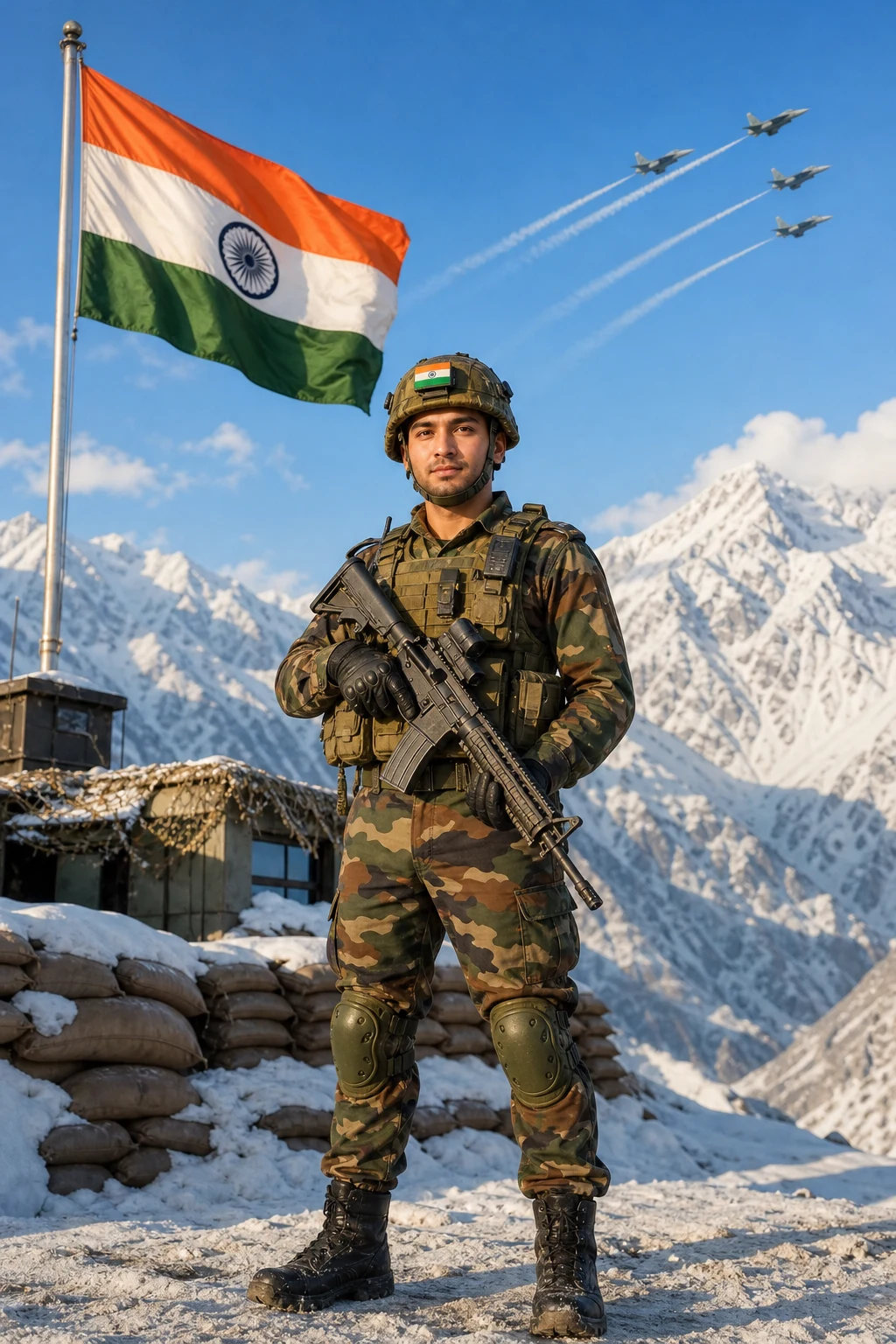 Indian Army Soldier AI Photo Editing Prompt for free