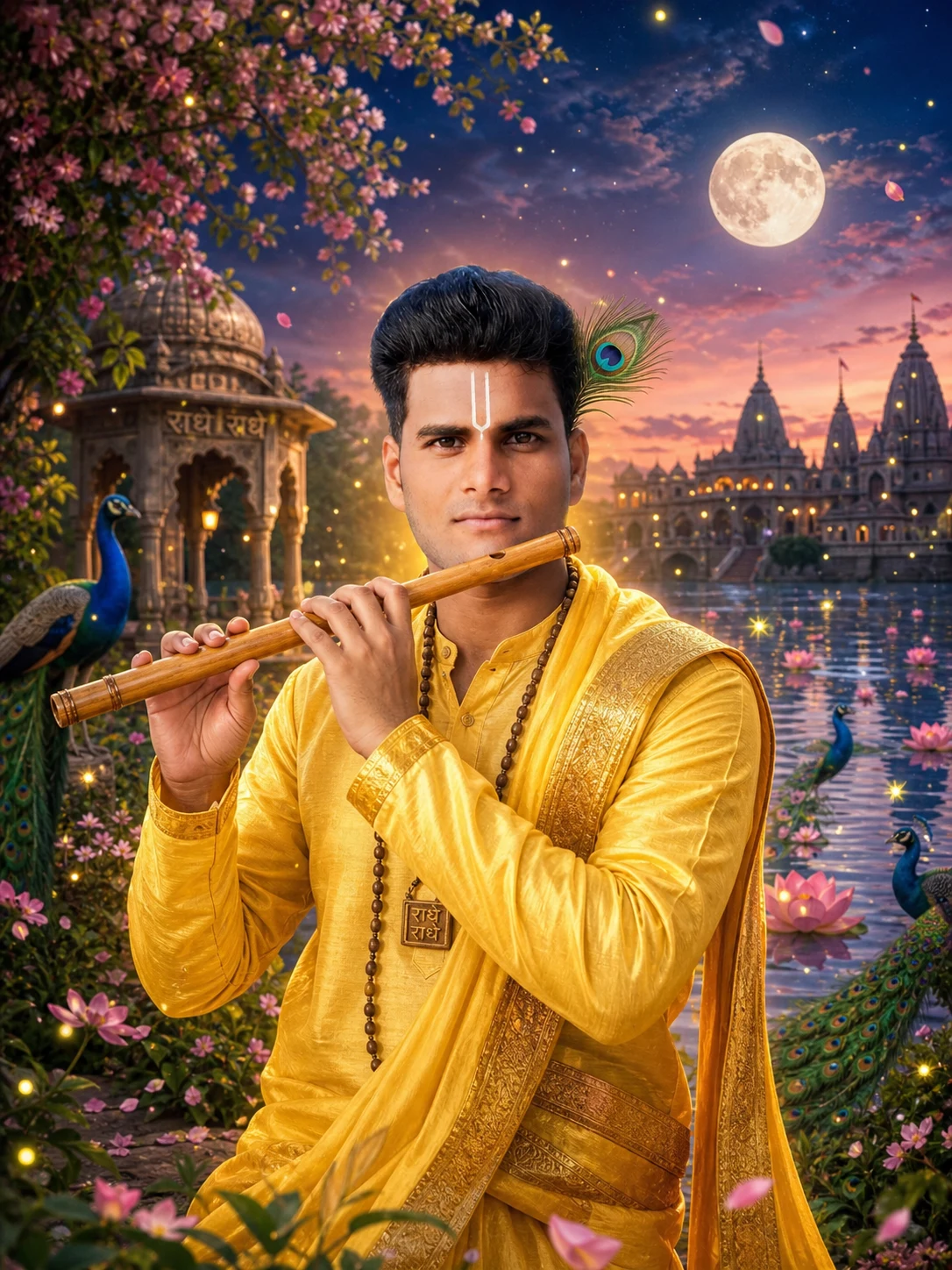 Lord Krishna Devotee AI Photo Editing Prompt