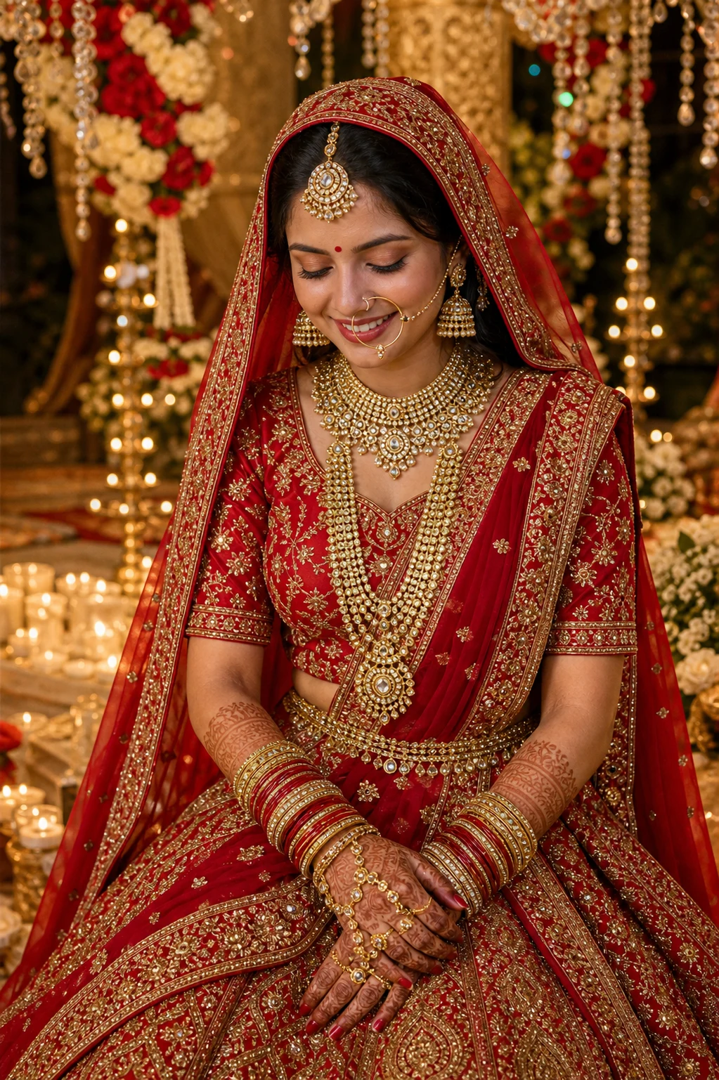 Traditional Indian Bride AI Photo Editing Prompt Free