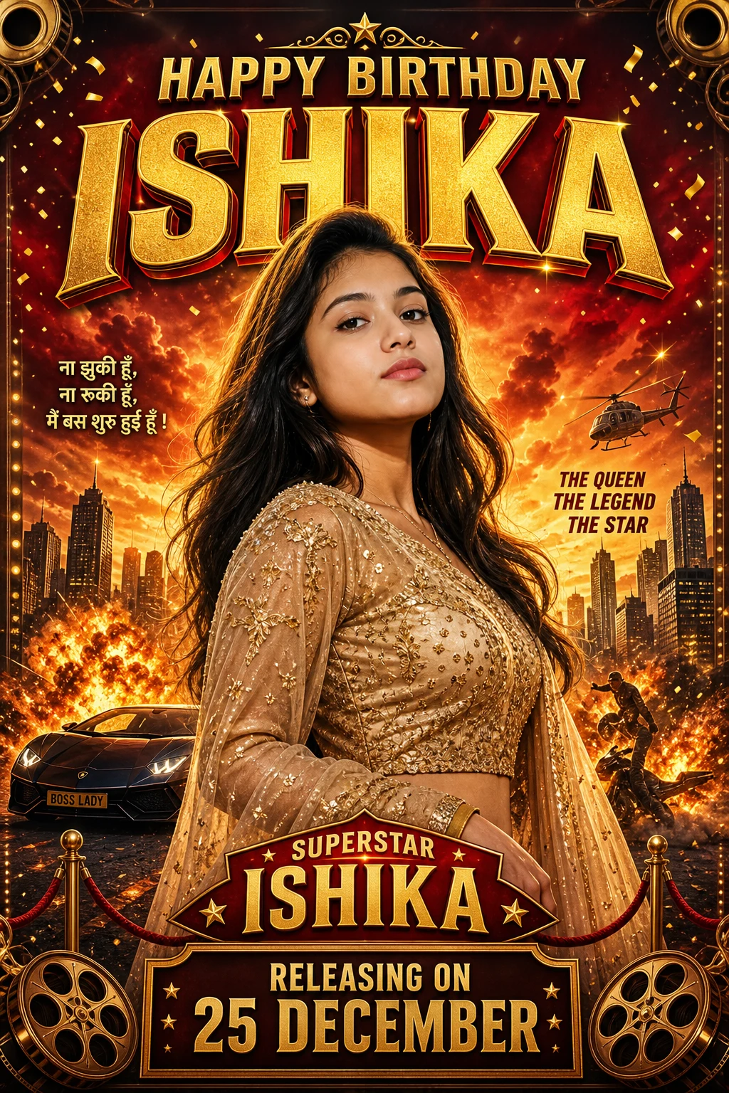 Bollywood Style Birthday Poster AI Photo Editing Prompt
