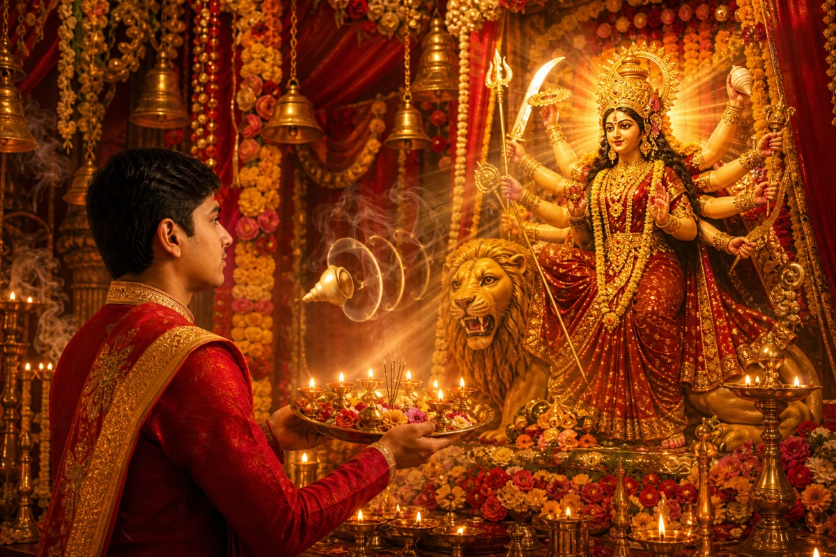 Navratri Maa Durga Aarti AI Photo Editing Prompt