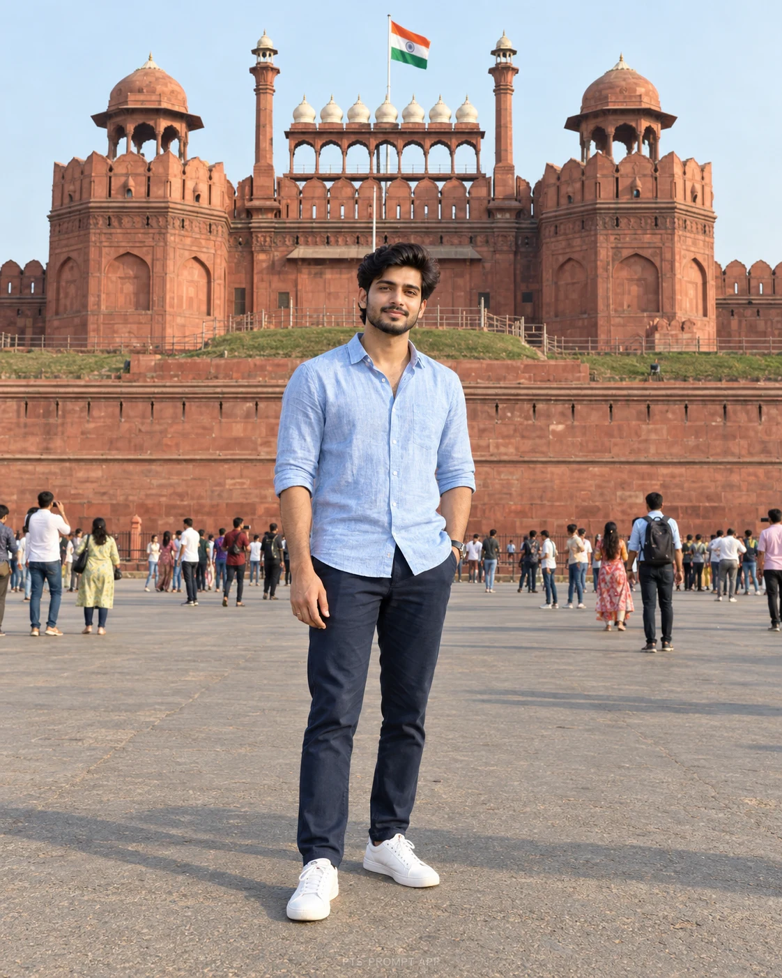 Red Fort Delhi Travel Portrait – AI Photo Editing Prompt