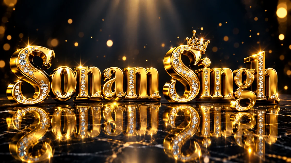 3D Gold Name Art AI Photo Editing Prompt
